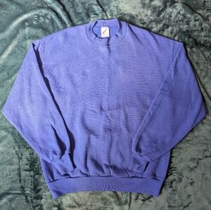 Vintage Jerzees Sweatshirt Mens Large Blue Pullover Crewneck 90s Made In USA